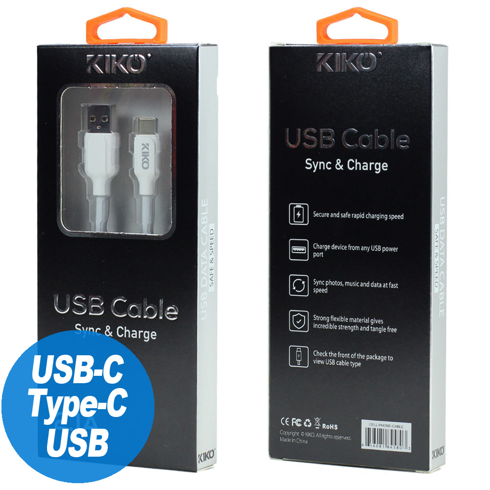 USB-C / Type-C 2.1A Strong Heavy Duty Armor USB Cable 3FT (White)